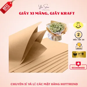 Xấp 10-20 Tờ Giấy Xi Măng, Giấy Kraft Kích Thước 50x35 Dùng Gói Hoa, Giỏ Quà, Đồ Handmade